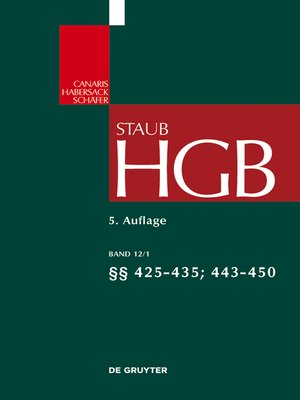 cover image of Großkommentare der Praxis §§ 425--435, 443--450